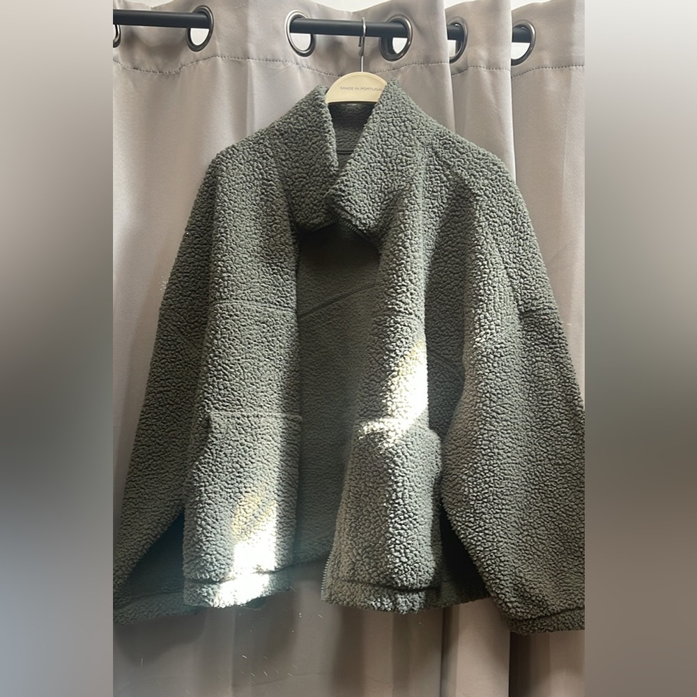 Olive Green Old Navy Fleece Zip-Up Sweater